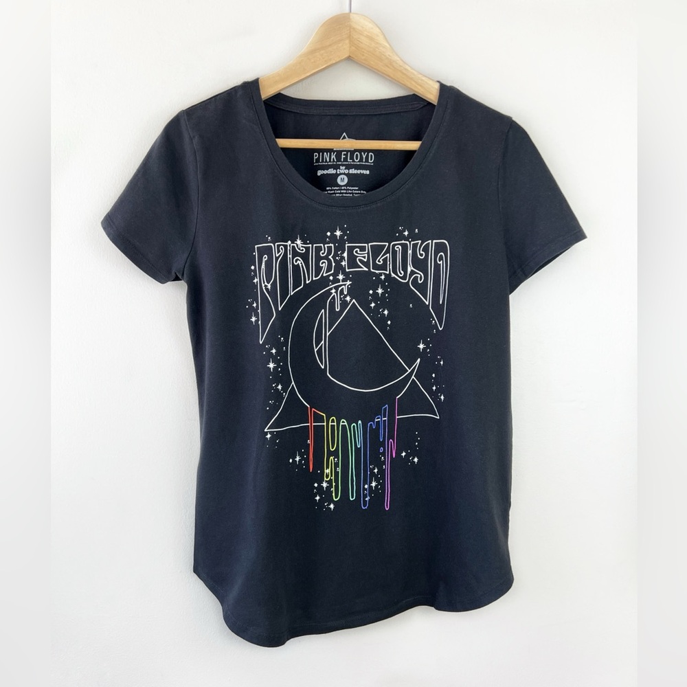 Pink Floyd Moon Dripper Black multi color Graphic T-shirt Women’s size Medium
